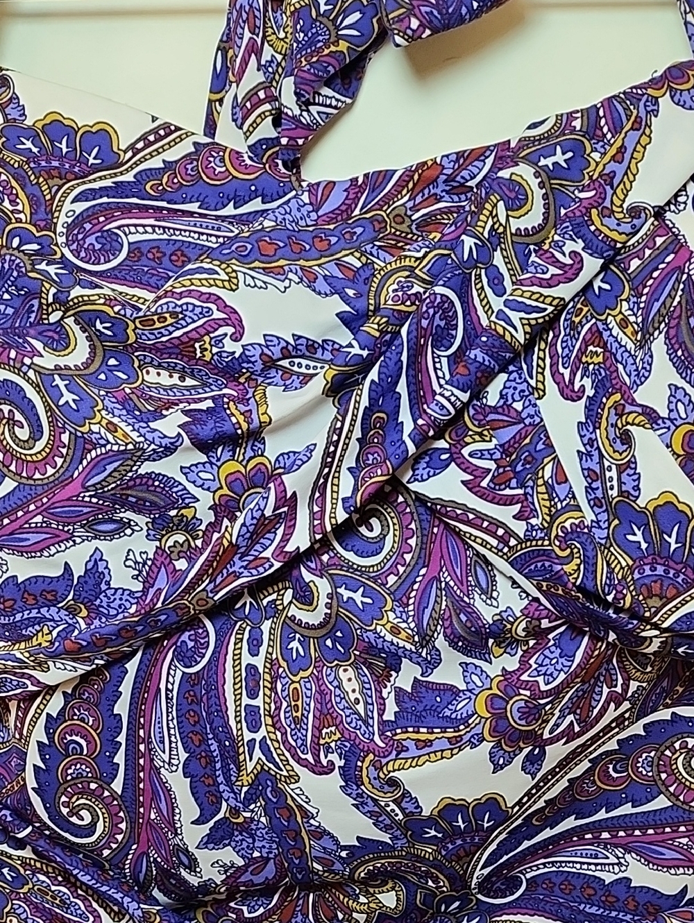 Lands’End Swimsuit OnePiece Ruched Wrapped Slimming Soft Cup Wireless Paisley 14 - Picture 8 of 16